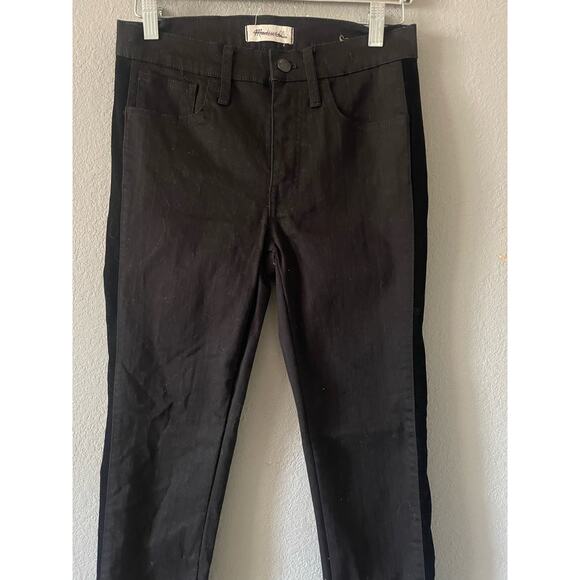 Madewell 9" Mid-Rise Skinny Jeans: Velvet Tuxedo Stripe Edition - Picture 8 of 12